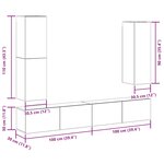 vidaXL Ensemble de meuble TV mural 4 Pièces vieux bois bois d'ingénierie