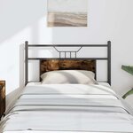vidaXL Tête de lit chêne fumé 90 cm bois d'ingénierie et acier