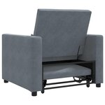 vidaXL Canapé Lit Simple Gris foncé 90 x 165 x 87 cm Velours