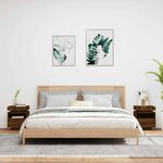 vidaXL Armoires de chevet avec lumières LED 2 Pièces chêne marron