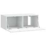 vidaXL Meuble TV mural 78 5 x 31 cm Blanc brillant Bois d'ingénierie