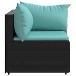 vidaXL Canapés d'angle de jardin et coussins 2Pièces Noir Résine tressée