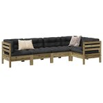 vidaXL Salon de jardin 5 Pièces avec coussins bois de pin imprégné