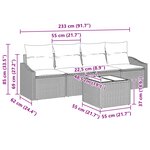 vidaXL Ensemble de Canapés avec coussin 5 Pièces Gris et marine polyrotin