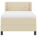 vidaXL Lit boxspring avec matelas Crème 100 x 200 cm tissu