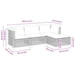 vidaXL Salon de jardin avec coussins 4 Pièces beige résine tressée