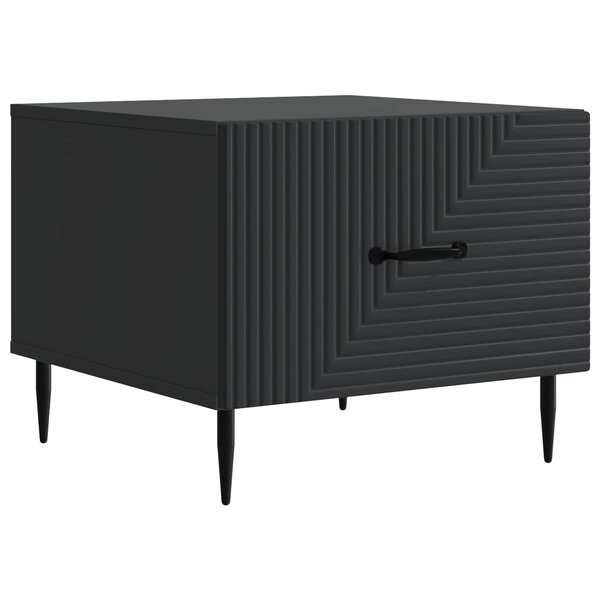 vidaXL Table basse avec tiroir Noir 49 x 50 x 40 cm Bois d'ingénierie