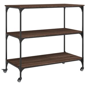 vidaXL Chariot de cuisine chêne marron 102x50x95 cm bois d'ingénierie