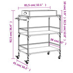 vidaXL Chariot de cuisine sonoma gris 81 5x41x92 5cm bois d'ingénierie