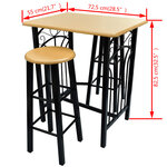 vidaXL Ensemble de table à dîner Bois brun roux avec noir Acier