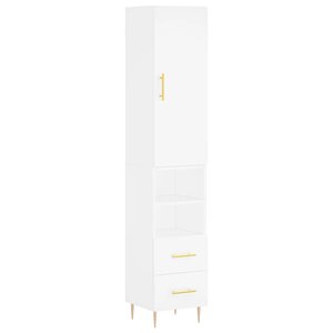 vidaXL Buffet haut Blanc 34 5x34x180 cm Bois d'ingénierie