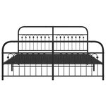 vidaXL Cadre de lit métal sans matelas avec pied de lit noir 183x203cm