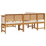 Set de jardin 4 pièces avec coussins en bois d'acacia