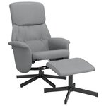 vidaXL Fauteuil inclinable avec repose-pied gris clair tissu