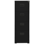 vidaXL Classeur Noir 46x62x133 cm Acier