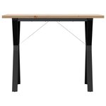 vidaXL Table à manger cadre en Y 100x50x75 5 cm bois pin massif fonte