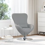 Fauteuil œuf vidaXL en tissu gris clair