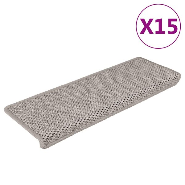 vidaXL Tapis d'escalier autocollants 15 Pièces 65x21x4 cm Argenté