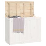 vidaXL Boîte à linge Blanc 88 5x44x66 cm Bois massif de pin