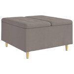 vidaXL Pouf de rangement avec coussin Taupe 80 x 80 x 45 cm tissu