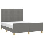 vidaXL Cadre de lit sans matelas gris foncé 140x190 cm tissu