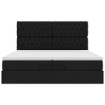VidaXL Cadre de lit ottoman avec matelas noir 200x200cm tissu