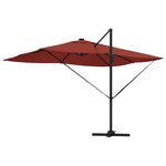 vidaXL Parasol Roma à Bras Déporté Rouge et Noir 352 x 251 x 265 cm