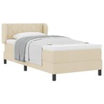 vidaXL Lit à ressorts avec matelas Crème 90 x 190 cm tissu