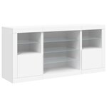 vidaXL Buffet avec lumières LED blanc 142 5x37x67 cm