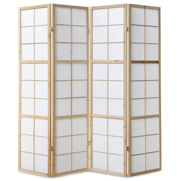 Paravent bois 4 pans clair