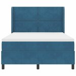 vidaXL Lit à Ressorts avec Matelas LED Bleu 140 x 200 cm Velours