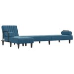 vidaXL Canapé-lit en forme de L bleu 260x140x70 cm velours