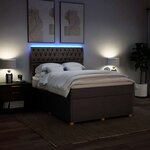 vidaXL Sommier à lattes de lit avec matelas Taupe 140x190 cm Tissu