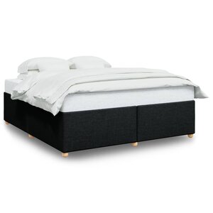vidaXL Cadre de lit sans matelas noir 200x200 cm tissu