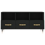 vidaXL Meuble TV noir 102x36x50 cm bois d'ingénierie