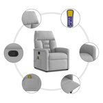 vidaXL Fauteuil de massage inclinable gris nuage tissu