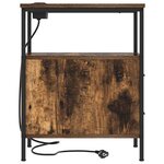 vidaXL Cabinet de chevet avec tiroir 2 Pièces Chêne fumé 30 x 48 x 61 cm