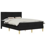 vidaXL Cadre de lit Noir 140 x 190 cm Polyester