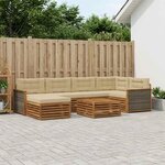 vidaXL Ensemble de canapés d'extérieur 7 pc Naturel et Beige