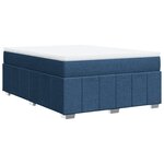 vidaXL Sommier à lattes de lit avec matelas Bleu 140x200 cm Tissu