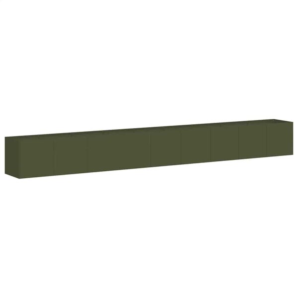 vidaXL Jardinière vert olive 360x40x40 cm acier laminé à froid