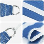 vidaXL Voile d'ombre 2 x 6 m HDPE Rectangulaire Bleu et Blanc