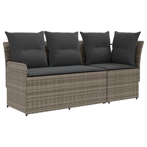 vidaXL 2 pc Sofa de jardin avec accoudoirs et sofa d'angle Rotin PE