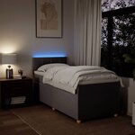 vidaXL Sommier à lattes de lit avec matelas Taupe 90x200 cm Tissu