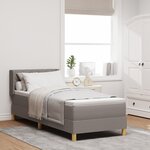 vidaXL Lit avec sommier à ressort et matelas taupe 80x200 cm tissu
