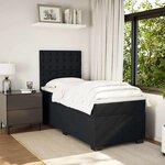 vidaXL Sommier à lattes de lit et matelas Noir 80x200 cm Velours