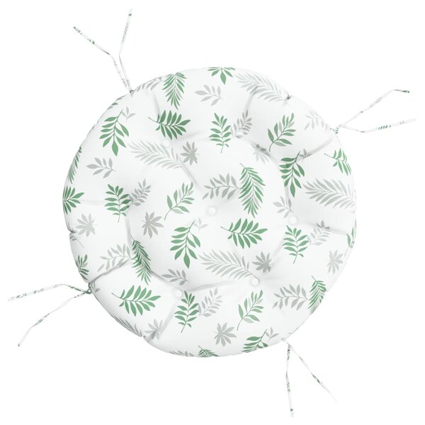 vidaXL Coussin rond à motif de feuilles Ø 60 x11 cm tissu oxford