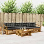vidaXL Ensemble de canapés d'extérieur 5 Pièces Naturel et Anthracite