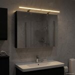 vidaXL Armoire Miroir de Salle de Bain Chêne noir 100 x 14 5 x 70 cm