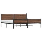 vidaXL Cadre de lit en métal sans matelas chêne marron 200x200 cm